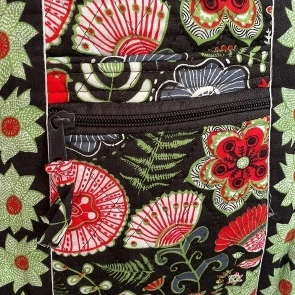 New‎ BocaBag Green/Red/White/Black Botanical Design